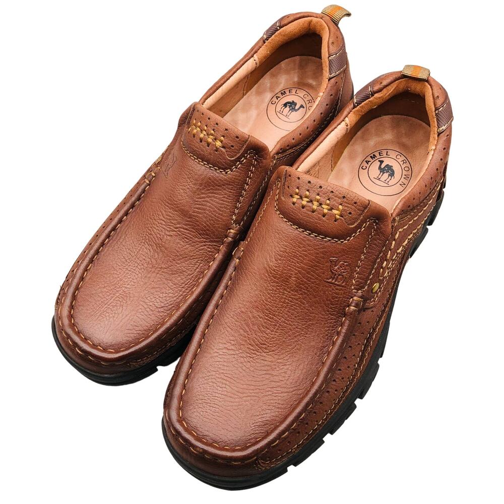 Camel Crown Men's Loafers slip on leather men's size 9